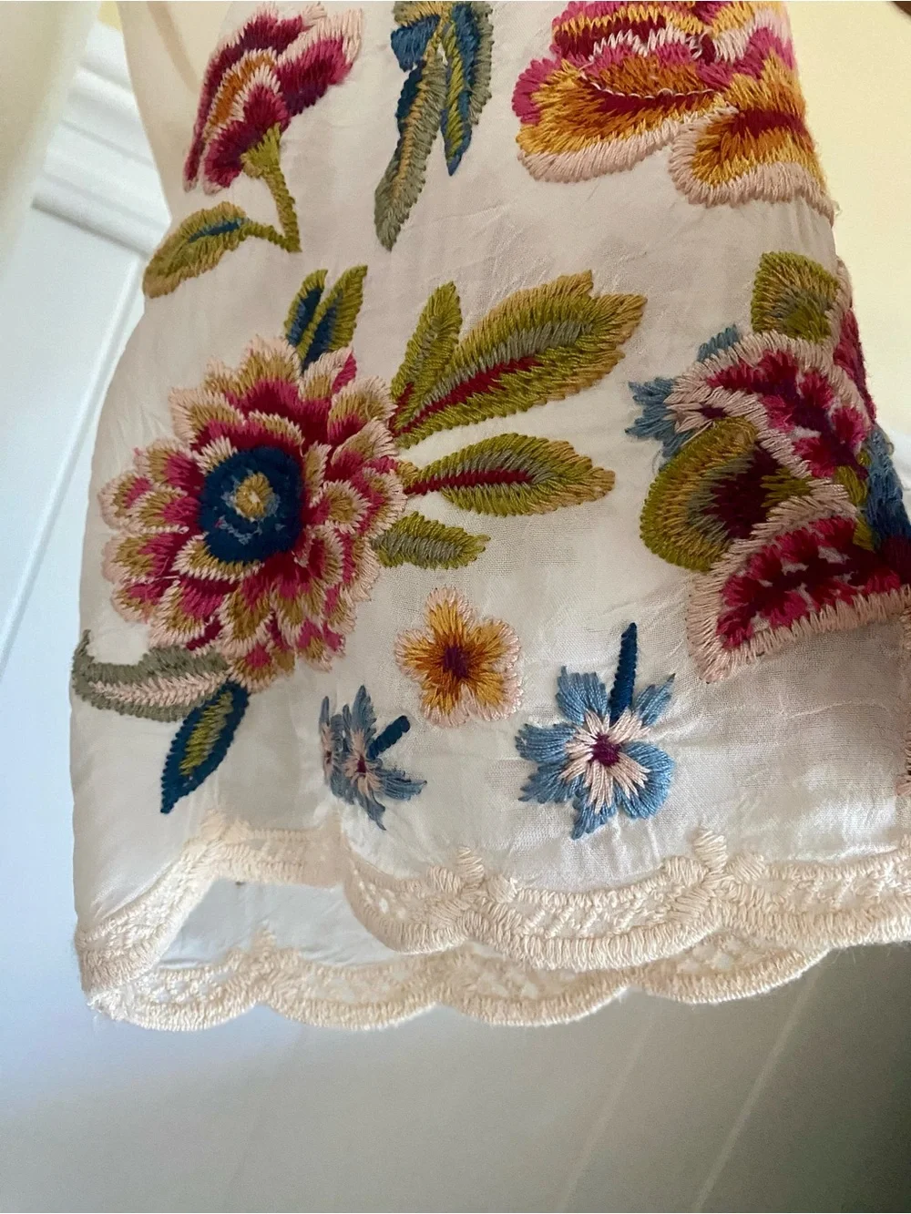Johnny Was Multicolor Floral & Butterfly Embroidery Blouse - Picture 14 of 16